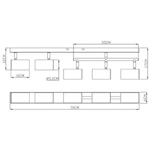 Plafonnier à spots Robby Fer - Nickel - 6 ampoules - Blanc - Nb d'ampoules : 5