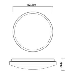 Deckenleuchte Sammi Eisen / Acrylglas - 1-flammig - Schwarz - Durchmesser: 30 cm