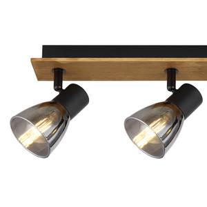 Lampada da soffitto Claude Vetro colorato / Ferro / pino - 3 punto luce - Beige - Numero di lampadine necessarie: 3