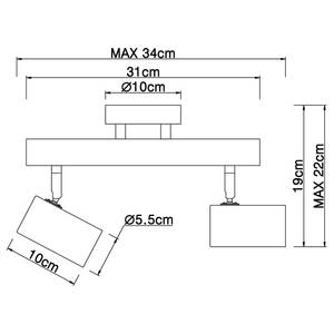 Lampada da soffitto Herti Eucalipto / Ferro - 3 punti luce