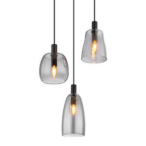 Hanglamp Garri type F gekleurd glas/aluminium/acrylglas - 3 lichtbronnen - Zwart
