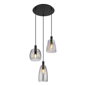 Hanglamp Garri type F gekleurd glas/aluminium/acrylglas - 3 lichtbronnen - Zwart