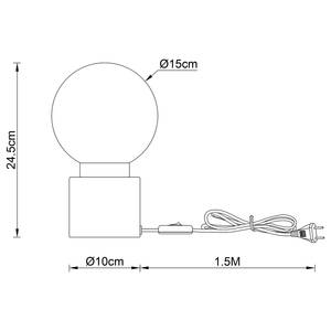 Tafellamp Marka melkglas/ijzer/nikkel 1 lichtbronnen - Zilver