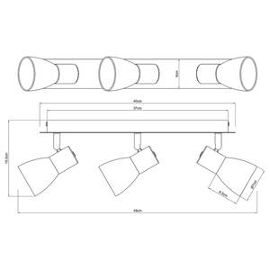 Plafondspot Claude gekleurd glas/ijzer - 3 lichtbronnen - Zwart - Aantal lichtbronnen: 3