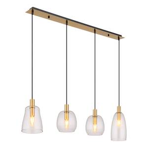 Lampada a sospensione Garri E Vetro trasparente / Alluminio / Vetro acrilico- 4 punti luce - Ottone