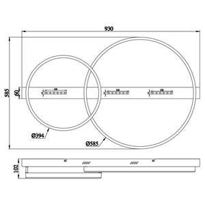 Plafondlamp Luffy type C ijzer/acrylglas - 1 lichtbron