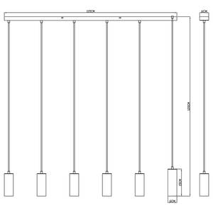 Lampada a sospensione Robby Vetro acrilico / Ferro - 6 punti luce - Nero - Numero di lampadine necessarie: 6