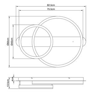 Plafonnier Augusto Aluminium / Plexiglas - 1 ampoule