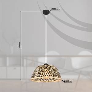 Hanglamp Colly type B ijzer/acrylglas/bamboe - 1 lichtbron - Diameter: 20 cm