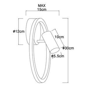 Wandlamp Marrie type B ijzer/messing/acrylglas - 1 lichtbron - Aantal lichtbronnen: 1