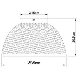 Plafondlamp Colly ijzer/bamboe - 1 lichtbron - Diameter: 35 cm