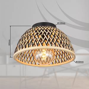 Plafondlamp Colly ijzer/bamboe - 1 lichtbron - Diameter: 35 cm