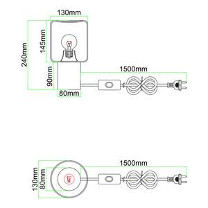 Tafellamp Ninjo gekleurd glas/ijzer/messing/textielmix - 1 lichtbron - Messing