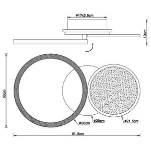 Plafonnier Sid - Type A Fer / Plexiglas - 1 ampoule