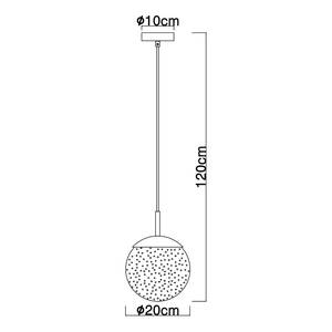 Hanglamp Samos type A gekleurd glas/ijzer/acrylglas - 1 lichtbron - Diameter: 20 cm