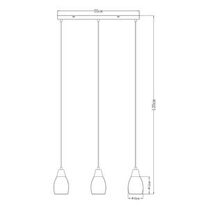 Suspension Reid Verre coloré / Fer / Plexiglas - 3 ampoules