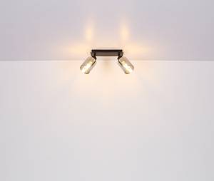 Faretto da soffitto Hadera Vetro / Ferro - 2 punto luce - Numero di lampadine necessarie: 2