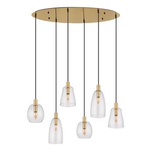 Lampada a sospensione Garri D Vetro trasparente / Alluminio / Ottone/ Vetro acrilico - 6 punti luce - Ottone