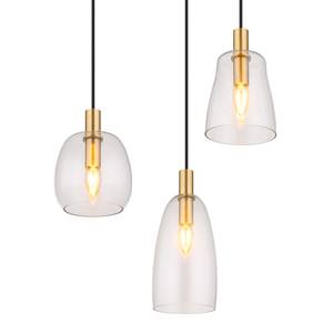 Lampada a sospensione Garri D Vetro trasparente / Alluminio / Ottone/ Vetro acrilico - 6 punti luce - Ottone