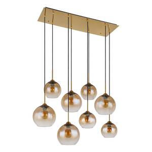 Suspension Jamessa Verre dépoli / Fer / Laiton / Tissu mélangé - 8 ampoules - Nb d'ampoules : 8