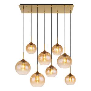 Suspension Jamessa Verre dépoli / Fer / Laiton / Tissu mélangé - 8 ampoules - Nb d'ampoules : 8