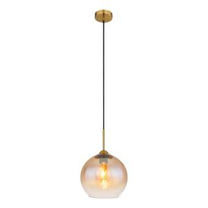 Hanglamp Jamessa gekleurd glas/ijzer/messing/textielmix - 1 lichtbron - Aantal lichtbronnen: 1