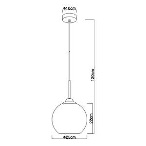 Lampada a sospensione Jamessa Vetro colorato / Ferro / Ottone / Tessuto misto - 1 punti luce - Numero di lampadine necessarie: 1