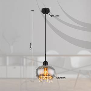 Hanglamp Corry type A gekleurd glas/ijzer/textielmix - 1 lichtbron - Diameter: 21 cm