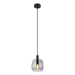 Hanglamp Garri type A gekleurd glas/aluminium/acrylglas - 1 lichtbron - Zwart