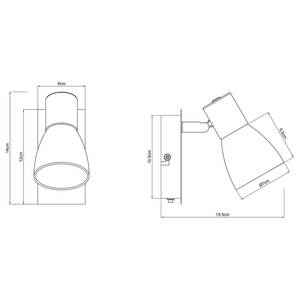 Wandspot Claude gekleurd glas/ijzer - 1 lichtbron - Zwart