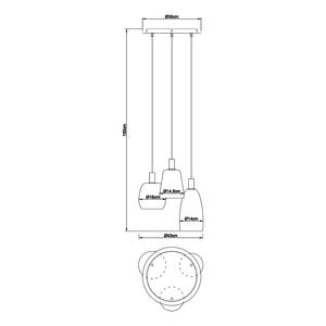 Lampada a sospensione Garri F Vetro trasparente / Alluminio / Vetro acrilico- 3 punti luce - Ottone