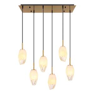 Hanglamp Barcley melkglas/ijzer/messing/acrylglas - 6 lichtbronnen - Aantal lichtbronnen: 6