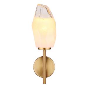 Wandlamp Barcley melkglas/ijzer/messing - 1 lichtbron