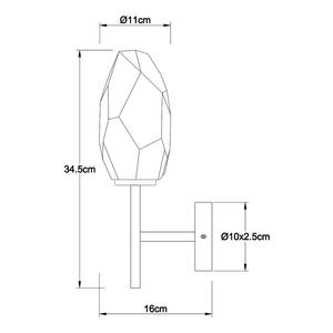 Wandleuchte Barcley Milchglas / Eisen - 1-flammig