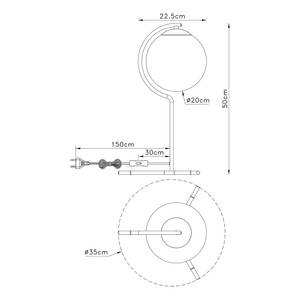 Tischleuchte Porry Farbglas / Eisen - 1-flammig - Höhe: 50 cm