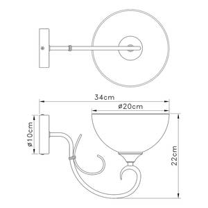 Applique murale Cottage Fer / Plexiglas - 1 ampoule