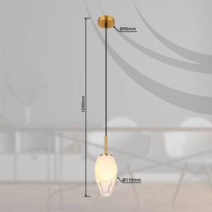 Hanglamp Barcley melkglas/ijzer/messing/acrylglas - 1 lichtbron - Aantal lichtbronnen: 1