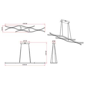 Suspension Geronimo Aluminium / Plexiglas - 1 ampoule - Noir