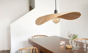 Hanglamp Rayo ijzer/bamboe - 1 lichtbron - Beige