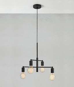 Hanglamp Cielo 4 lichtbronnen ijzer - zwart