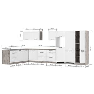 Autarke Eckküche Meran Variante B Matt Grau - Breite: 240 cm - Induktion - Mit Elektrogeräten