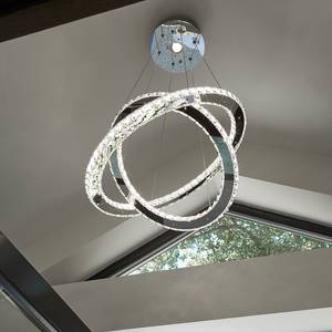 LED-Deckenleuchte Clover 2-flammig Stahl / Kristallglas - Silber