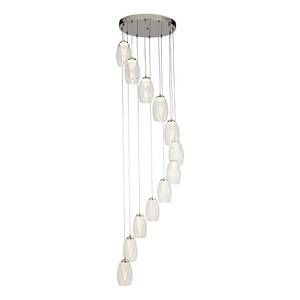 Hanglamp Cyclone 12 lichtbronnen glas/staal