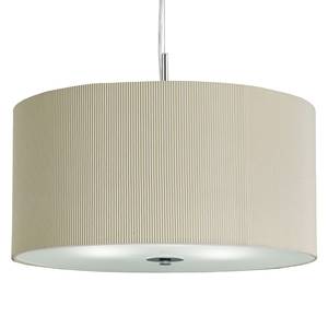 Lampada a sospensione 3 punti luce Drum Acciaio / Tessuto misto - Beige