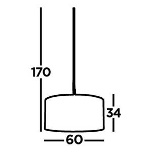 Suspension Drum 3 ampoules Acier / Tissu mélangé - Beige