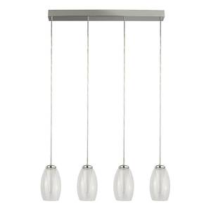 Suspension Cyclone 4 ampoules Acier / Verre transparent - Blanc