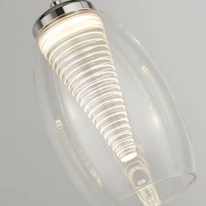 Lampada a sospensione a 4 luci Cyclone Acciaio / Vetro trasparente - Bianco