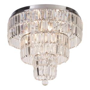 Plafondlamp Empire staal/transparant glas - chroom - 6 lichtbronnen