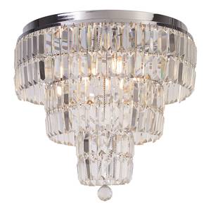 Plafondlamp Empire staal/transparant glas - chroom - 6 lichtbronnen