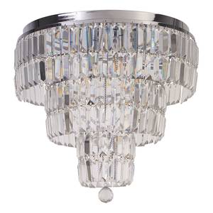 Plafondlamp Empire staal/transparant glas - chroom - 6 lichtbronnen